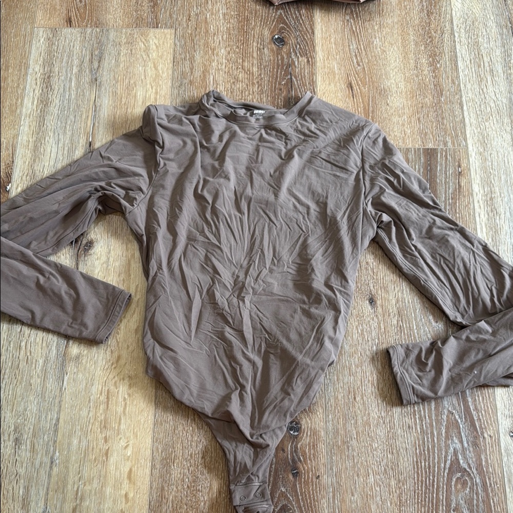SKIMS Brown Long Sleeve Bodysuit